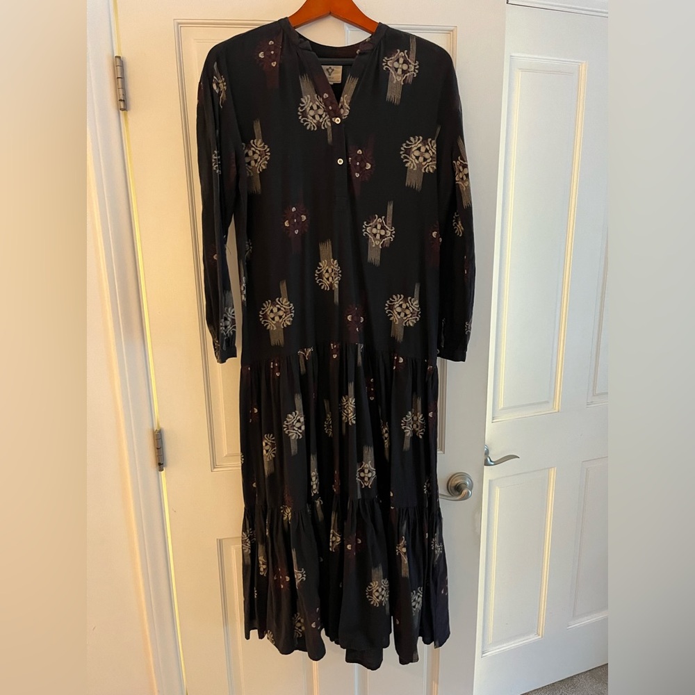 Bsbee Ladak cotton long sleeve dress in washed black size small